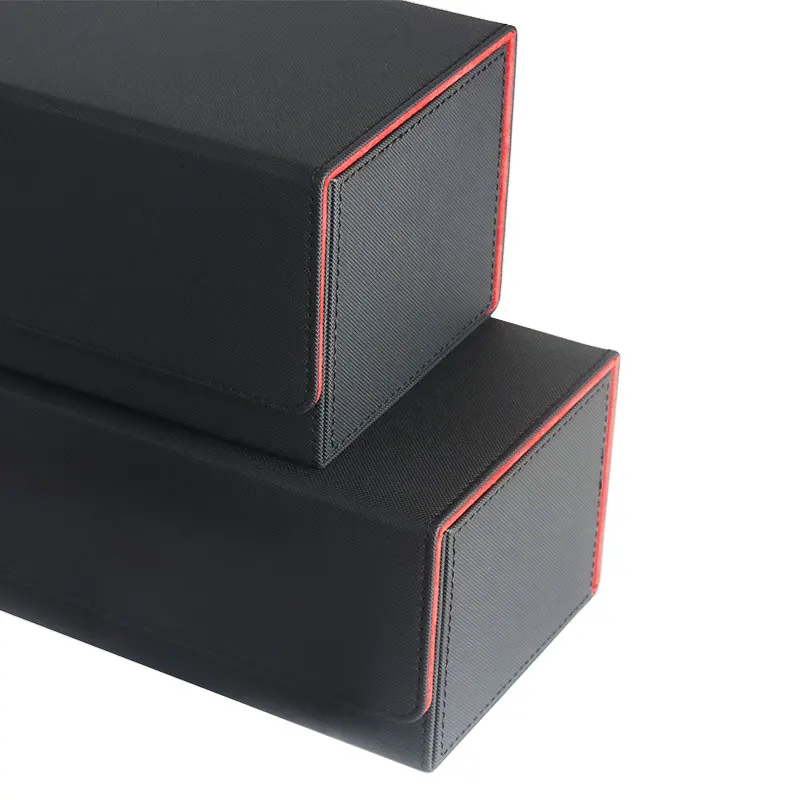 ~ صندوق مكتب 450 بطاقة صندوق مكتب بطاقة صندوق تخزين صندوق سطح السفينة المغناطيسي بولي Leather صندوق سطح السفينة من الجلد لألعاب بطاقة التداول #5