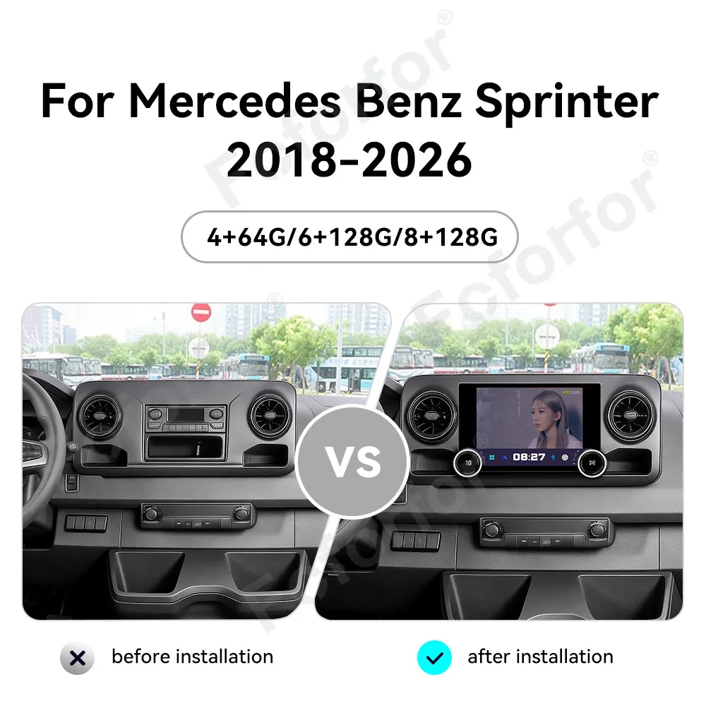 Modern 11.5 Inch Crystal Clear HD Display Android 15 Wireless Carplay GPS Navi Car Radio For Mercedes Benz Sprinter 2018-2026