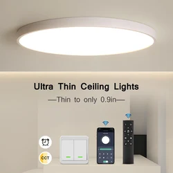 Ultra-thin LED Ceiling Light Dimmable Modern Indoor Lighting Fixtures 28W 38W 48W Room Decor LED Flat Ceiling Lamp AC 220V 110V