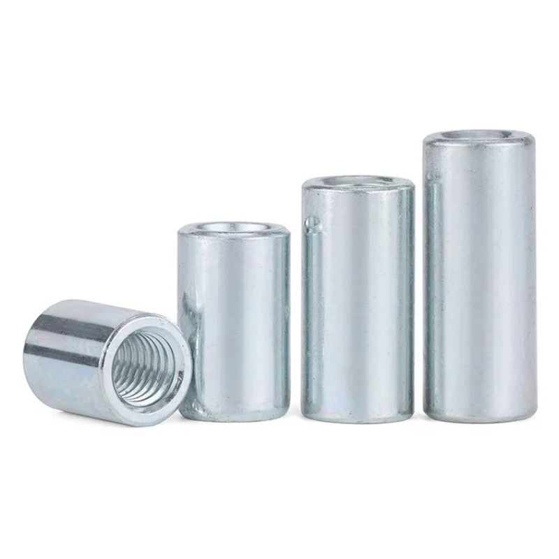 M6 M8 M10 M12 Zinc Plated Extend Long Lengthen Round Coupling Nut Connector Joint Sleeve Nut Joint Sleeve Tubular Nut 5~50pcs
