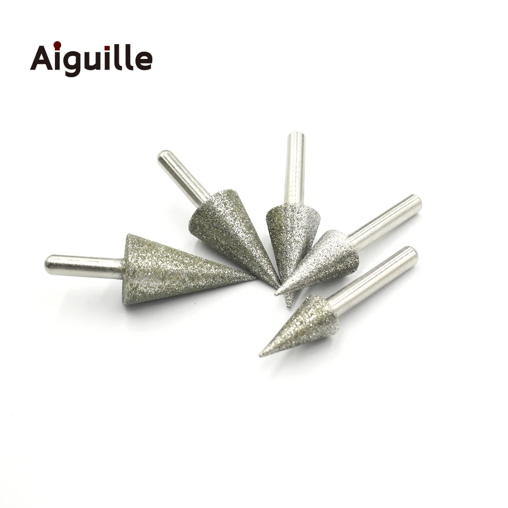 30 angle shank 6mm 80# Diamond Grinding Point Stone Jade Diamond Grinding Burr Peeling Grinding Point for Stone Metsal Working