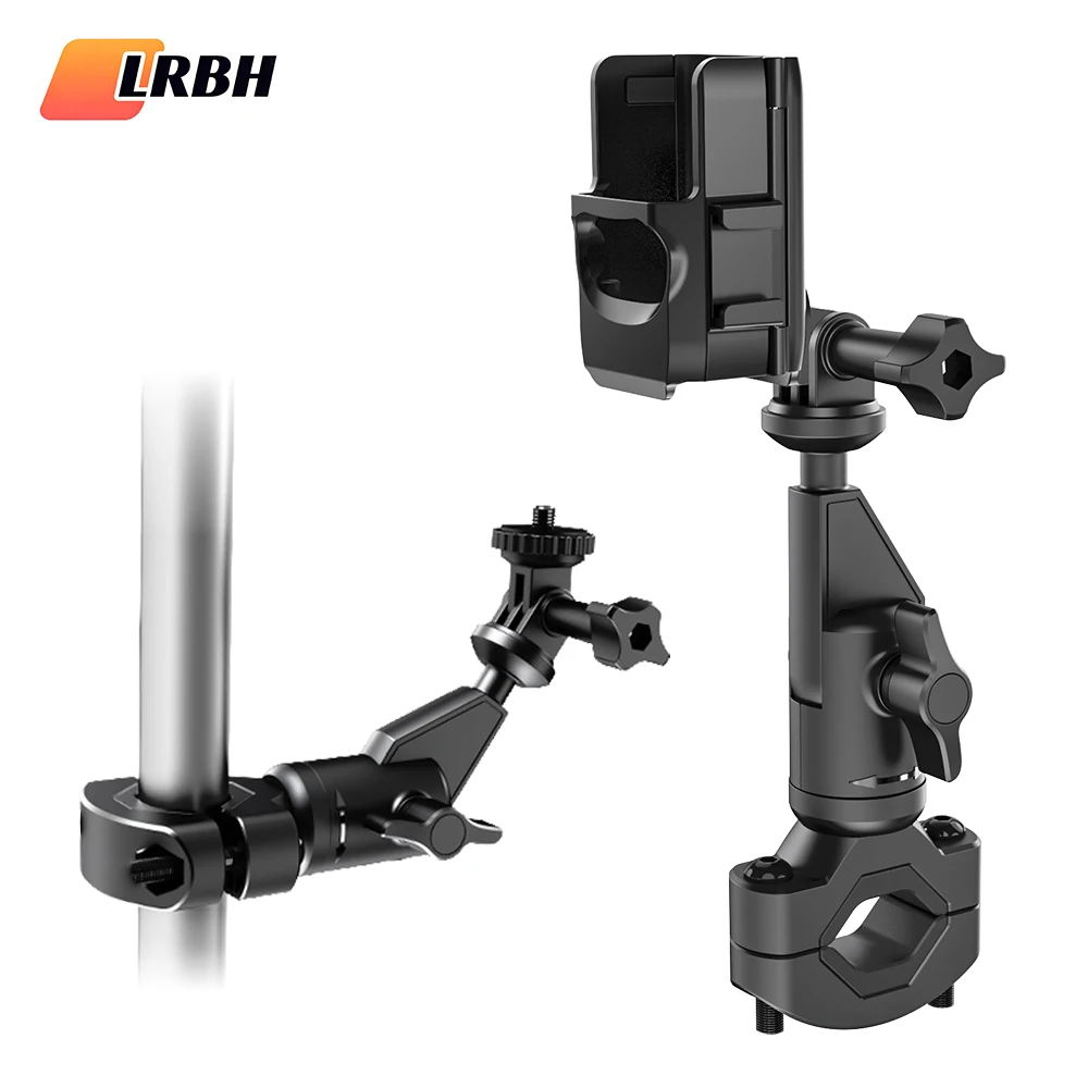 Bike Handlebar Camera Mount, 360° Adjustable Clamp with 1/4 Inch Screw, Fits Action Cameras and DJI Osmo Pocket 3/4/4P