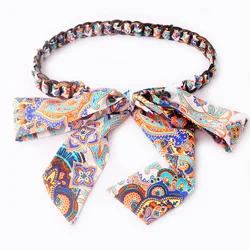 Fashion Color Silk Scarf Braided Belt Women's Wide Decorative Dress Simple All-match Jeans Belt for Women