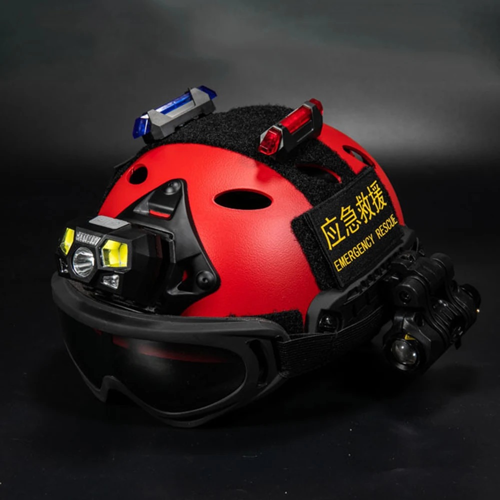 خوذة BOOIU التكتيكية الحمراء PJ Hole خفيفة الوزن وقابلة للتعديل في حالات الطوارئ خوذة سريعة متعددة الوظائف لإنقاذ الفيضانات معدات احترافية