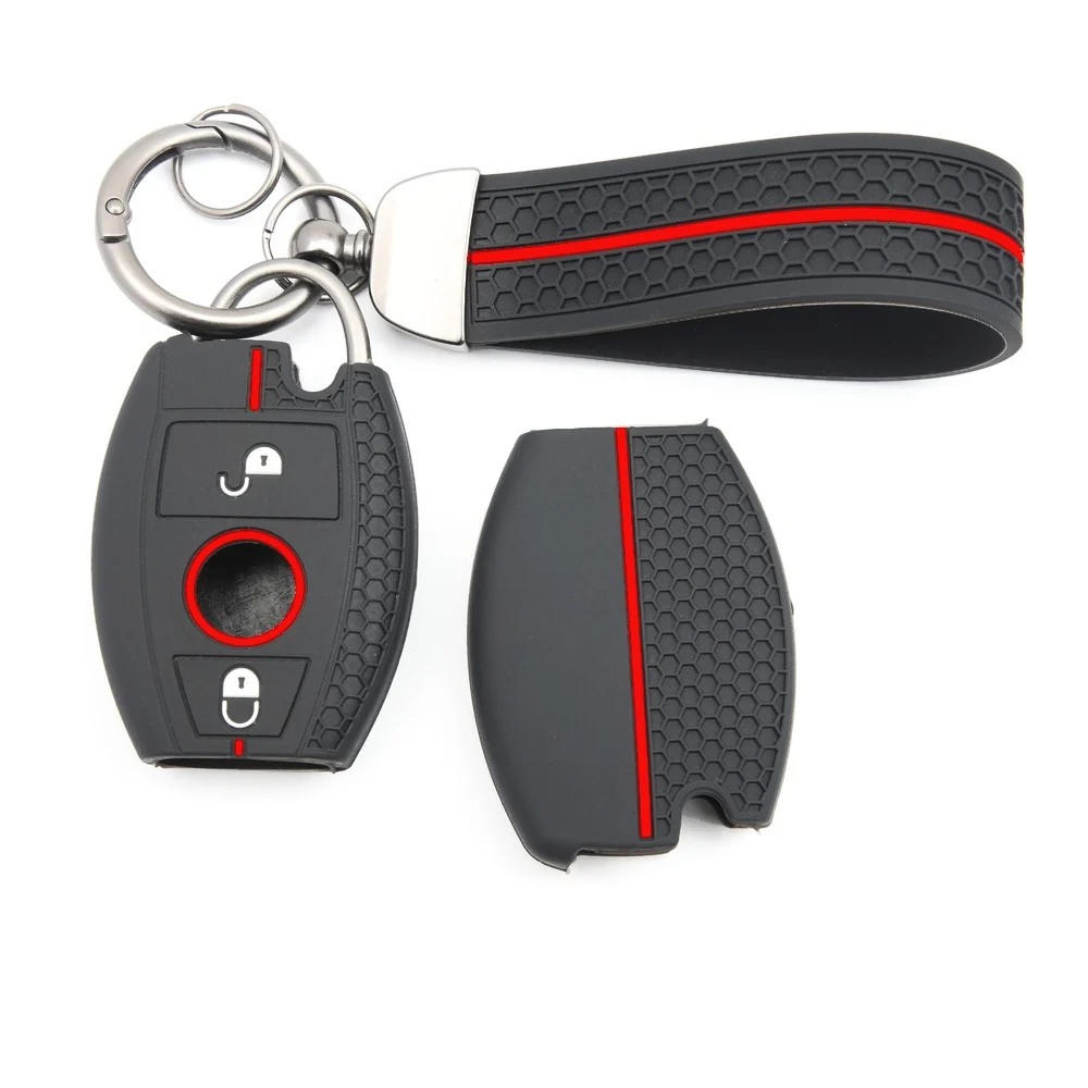 Protective Key Cover With Lanyard For Mercedes Benz A B C E Class GLS GLA GLK GLC CLS CLA AMG W204 W205 W212 W463 W176 Exact Fit