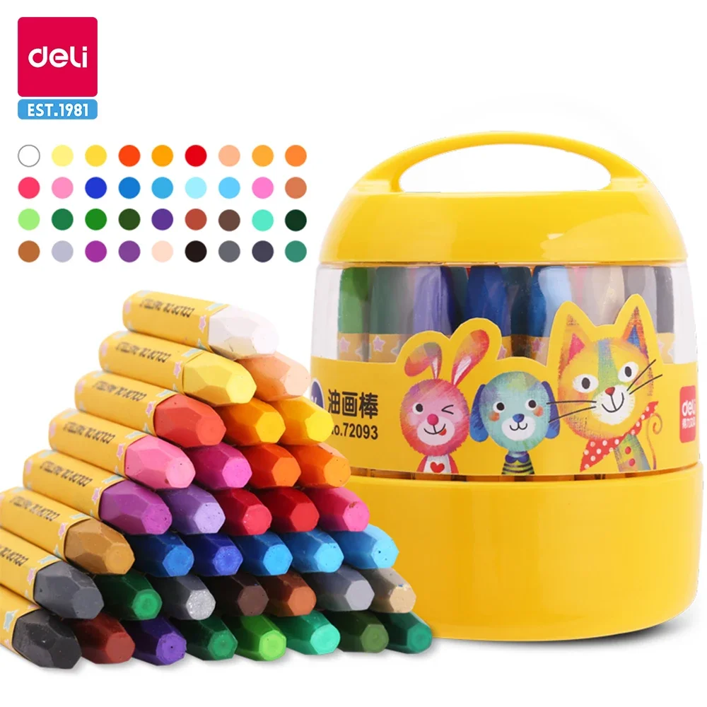 

Deli 12/24/36 Colors Oil Pastels Colored Pencil Oil Pastels Color Wax Crayon Color Pen Colored Paiting Pencil Optional Kids Gift