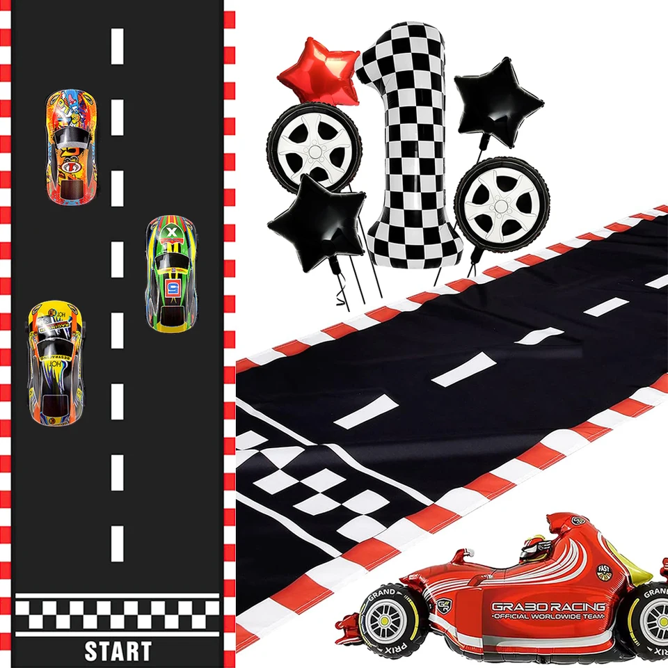 10 pièces, drapeau à damier noir et blanc drapeau de voiture de course