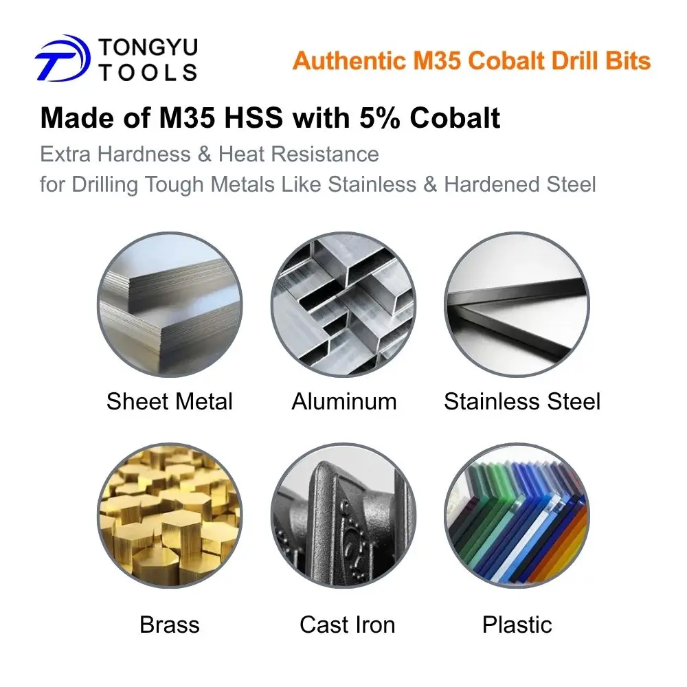 M35 Cobalt Drill Bit Set Fractional Number Letter Twist Bit for Stainless Steel Hard Metal & 26/60/29Pcs Are Available