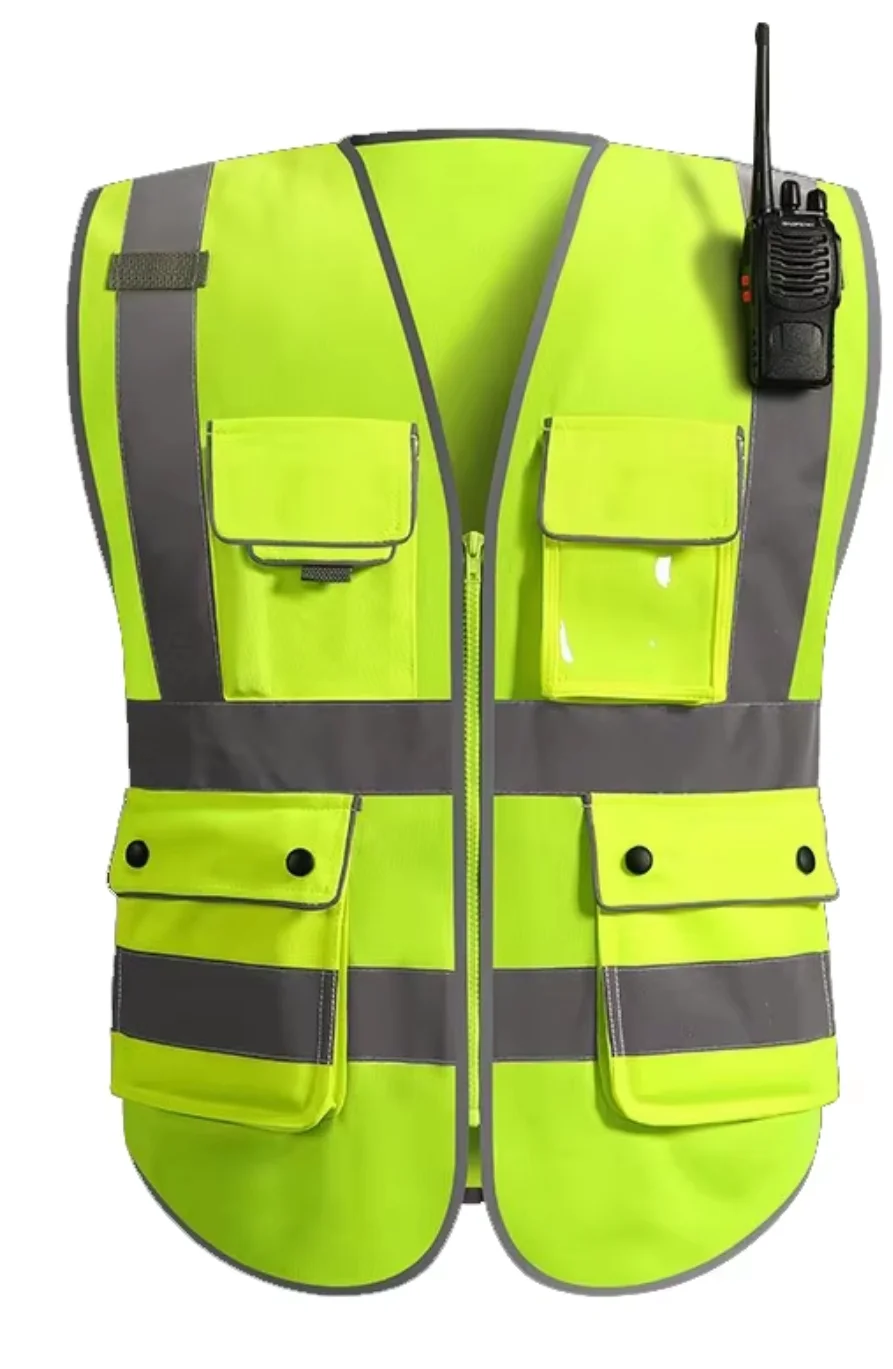 Reflective safety vest construction vest traffic riding multiple pockets reflective vest