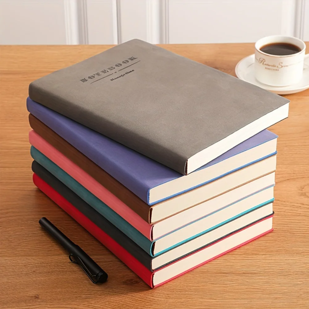 

Large Leather A4 Notebook Soft Cover Thickened Agenda Notepad Blank Lined Student Stationary Daily Planner School
