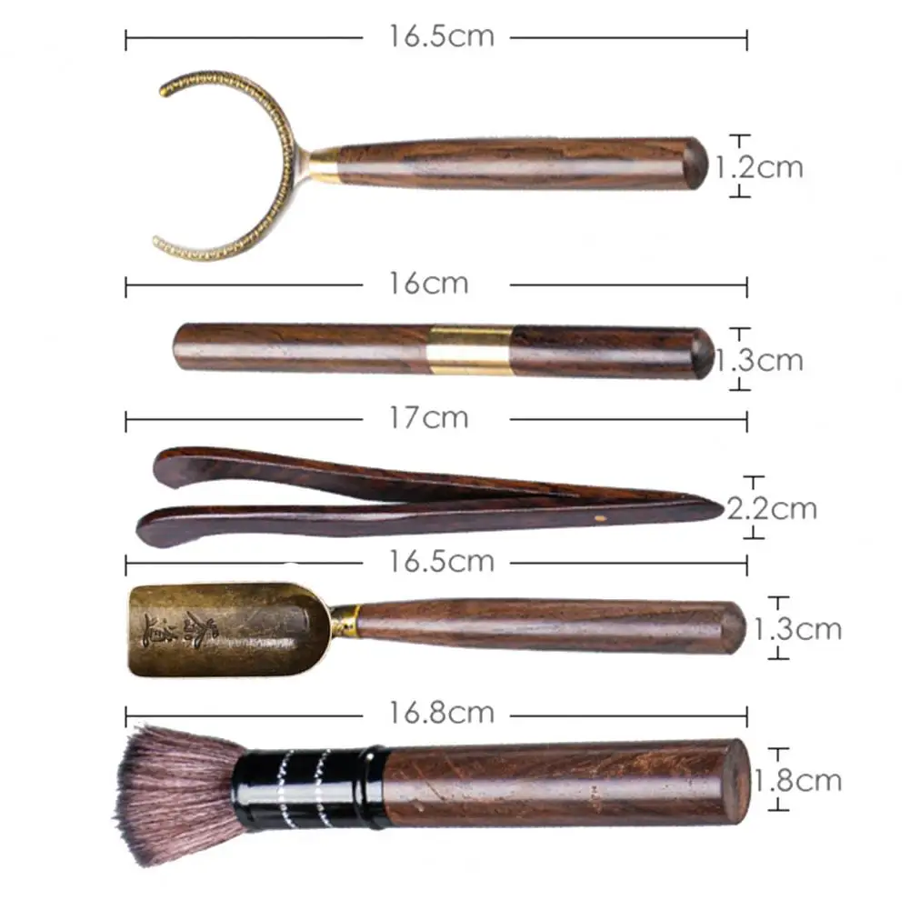 5Pcs/Set Tea Ceremony Heat-resistant Kung Fu Tea Tools Wooden Chinese Gongfu Teaspoon Tea Tong Needle Set Tearoom Supplies  - Image 6