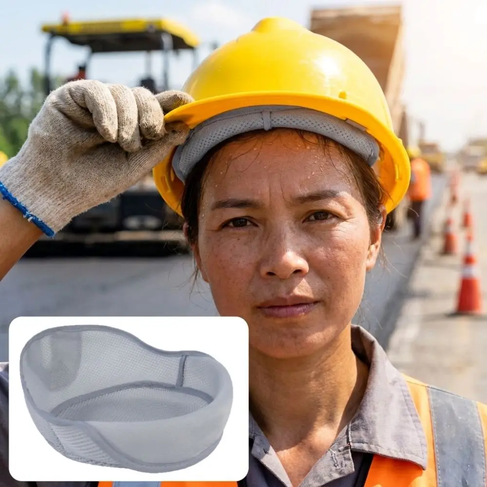 Breathable Mesh Summer Safety Helmet Liner Moisture-wicking Washable Safety Cap Cooling Pad Ventilated Soft