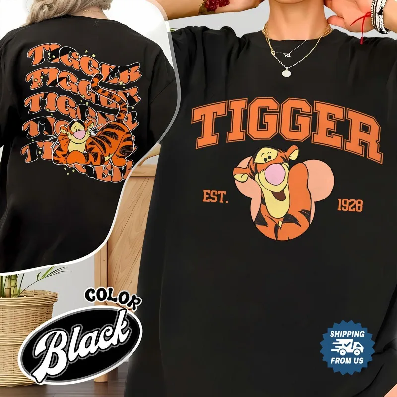 T-shirt Disney Tigger, T-shirt Winnie The Pooh pour femmes, vêtements de rue décontractés et à la mode pour hommes et femmes, nouvel été