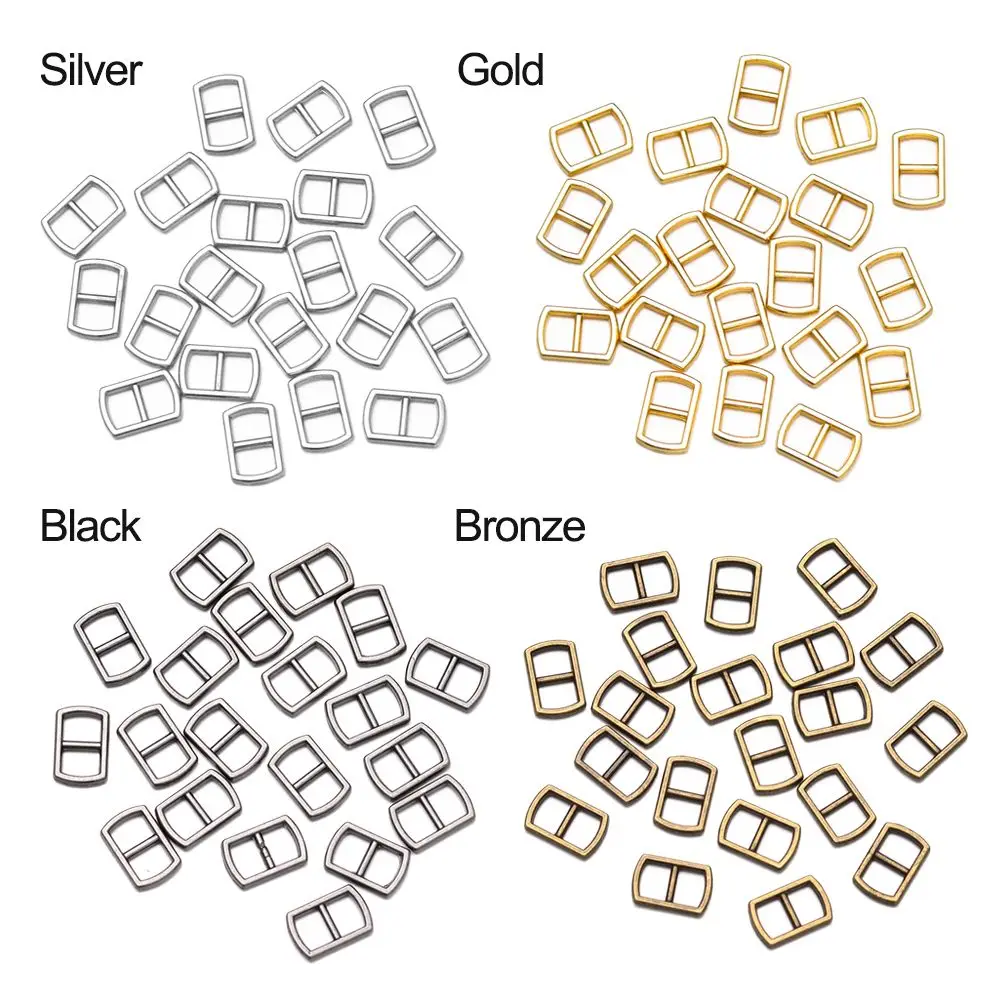 20PCS Newest 4.5mm Mini Buttons Ultra-small Metal Tri-glide Belt Buckle Doll Bags Buckles Clothes Shoes Sewing Accessories