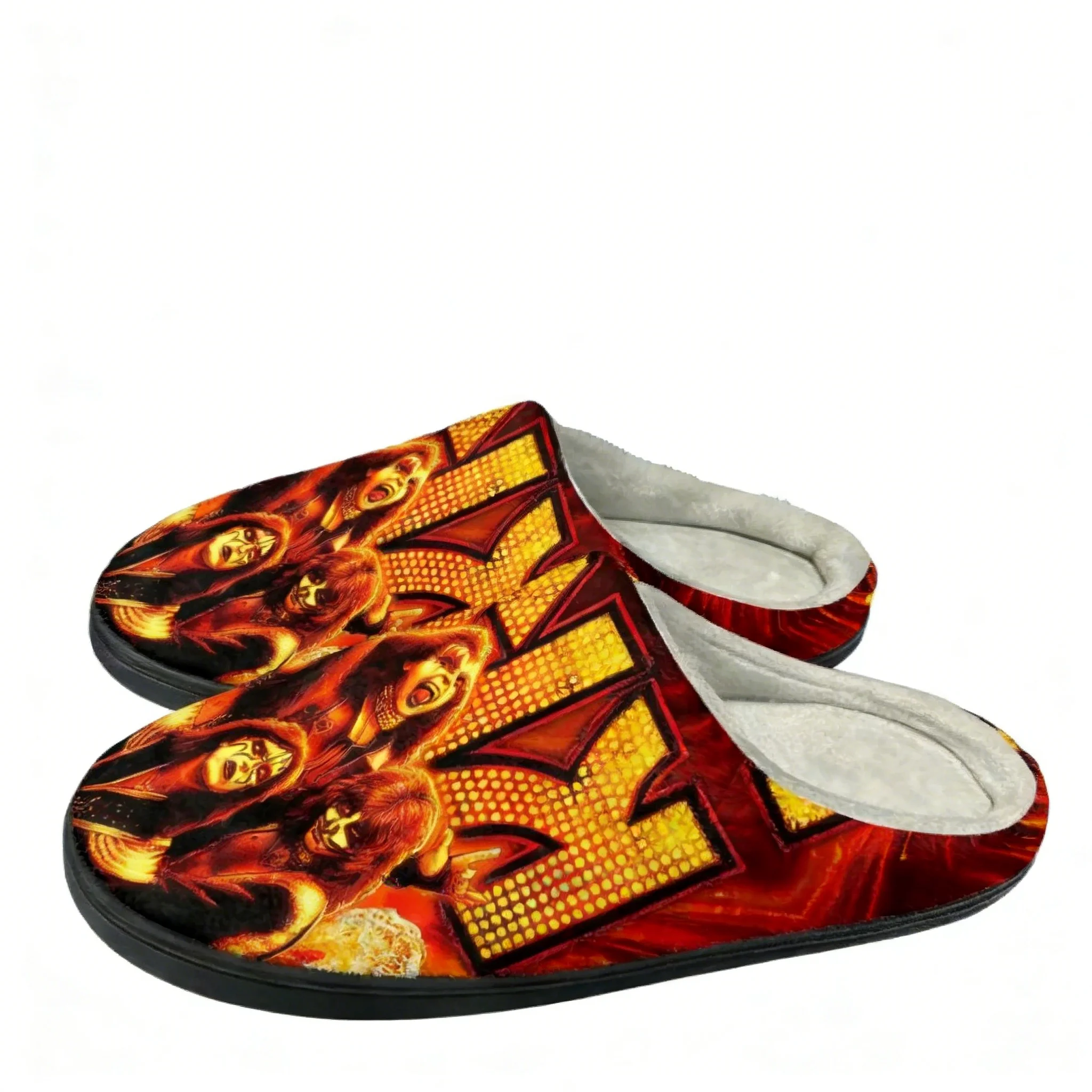 

Heavy Metal Kiss Rock Band Home Cotton Custom Slippers Womens Mens Teenager Plush Casual Keep Warm Shoes Couple Thermal Slipper