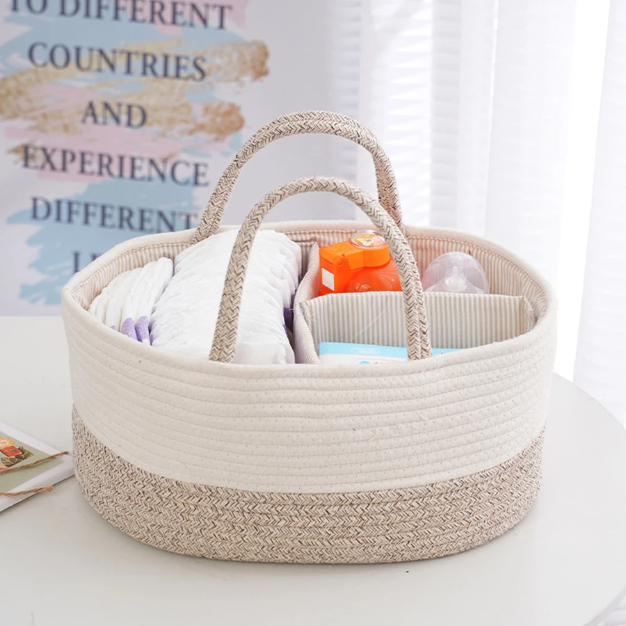 Mother And Baby Supplies Storage Basket With Portable Compartment Storage Basket Suitable For Storing Baby Supplies Diapers