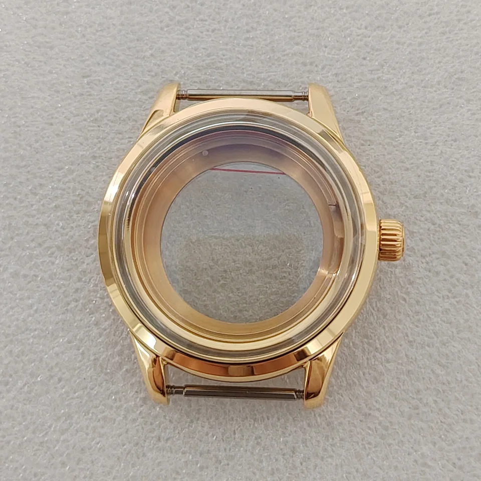 Nowe, zmodyfikowane akcesoria złote 39MM przezroczysta tarcza z otwartym deklem, pasujące do mechanizmów NH34/35/36/4 R/7S
