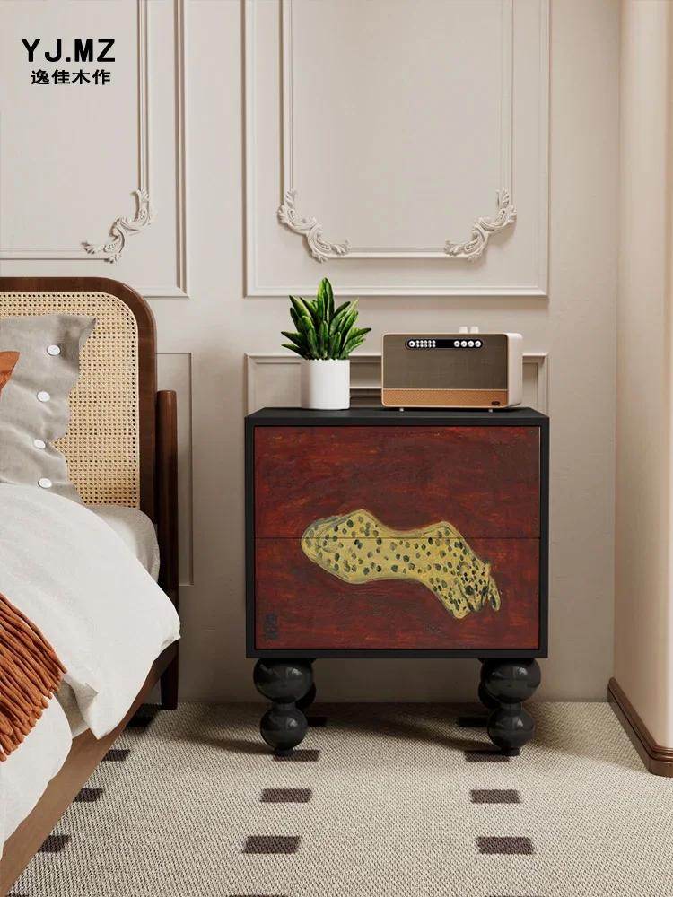 

Американский ретро прикроватный шкаф для хранения в спальне, бытовой шкаф для хранения, простой шкаф для хранения