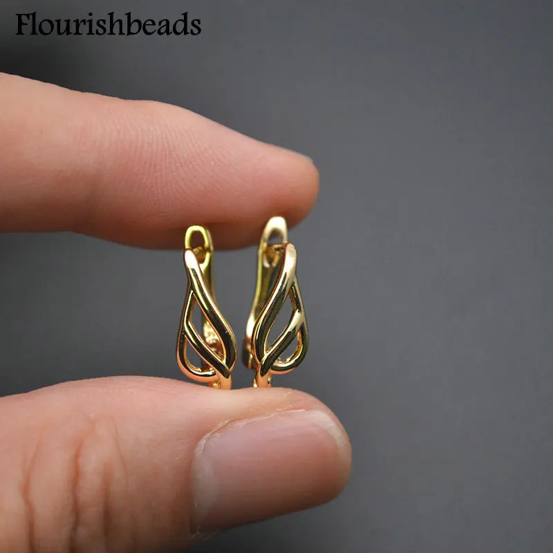 30pc Anti-rust Metal Brass 18k Gold Rhodium Color Torch Shape Leverback Earring Hook Clasps for Jewelry Making