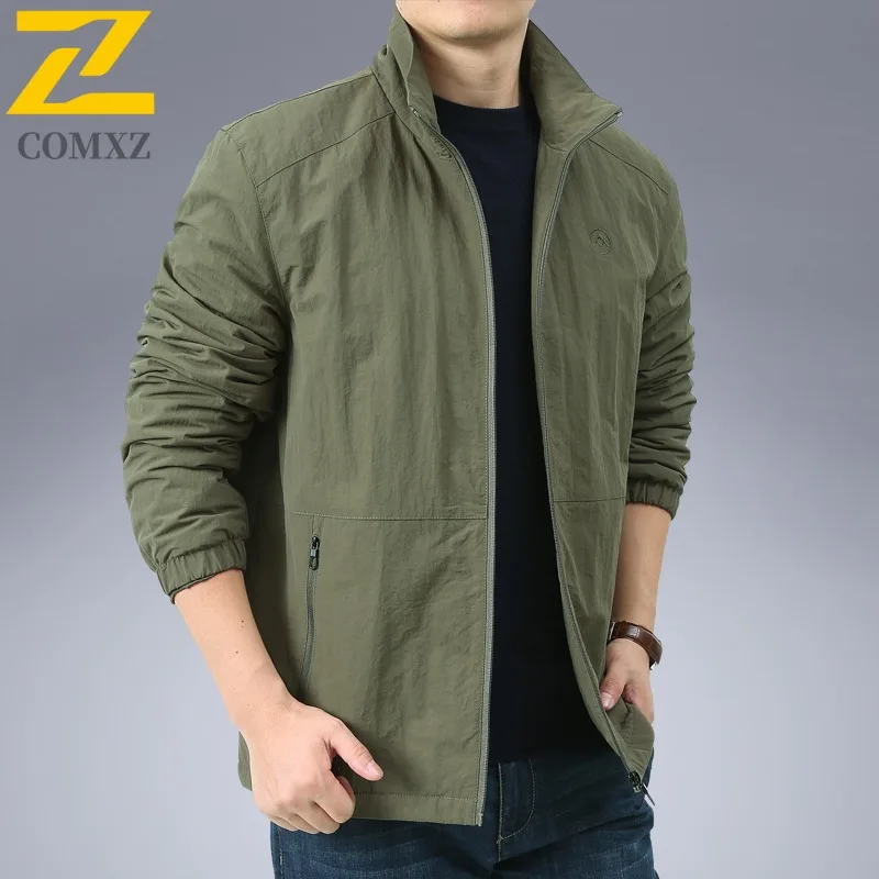 COMXZ 2025 Mens Fleece Lined Winter Coat Thickened Warm Jacket Middle Age Dad Outerwear Plus Size Casual Padded Parka