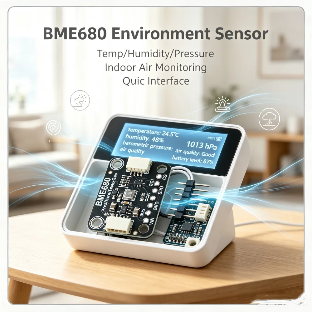 Bme680/bme688 Temperature And Humidity Sensor Module Compatible Suitable Stemma Qt Qwiic Port Environment Monitoring
