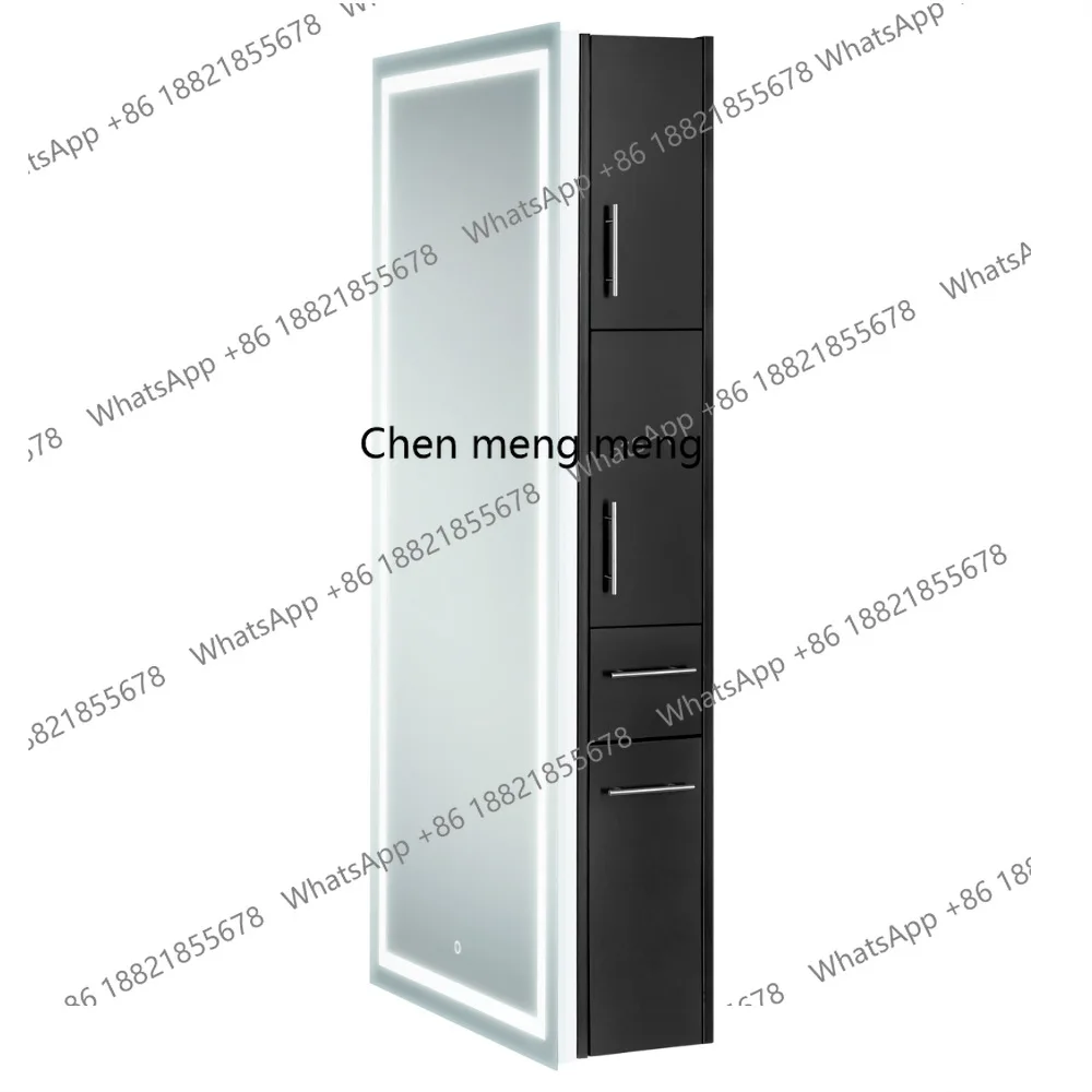 الفولاذ المقاوم للصدأ مزدوجة الوجهين مرآة الجدول صالون حلاقة الشعر متجر Led مزدوج الوجهين صالون الشعر مرآة الجدول صالون الشعر #5