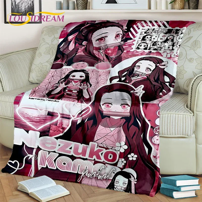 Kamado Nezuko Demon S-Slayer Japan Anime Soft Flannel Blanket for Beds Bedroom Sofa Picnic,Throw Blanket for kidOutdoors Leisure