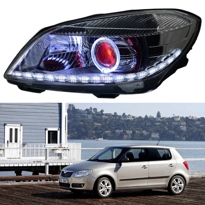 

For Skoda Fabia 2008-2014 Headlight Assembly Modified LED lens laser lamp daytime running lights turn signal Xenon headlights