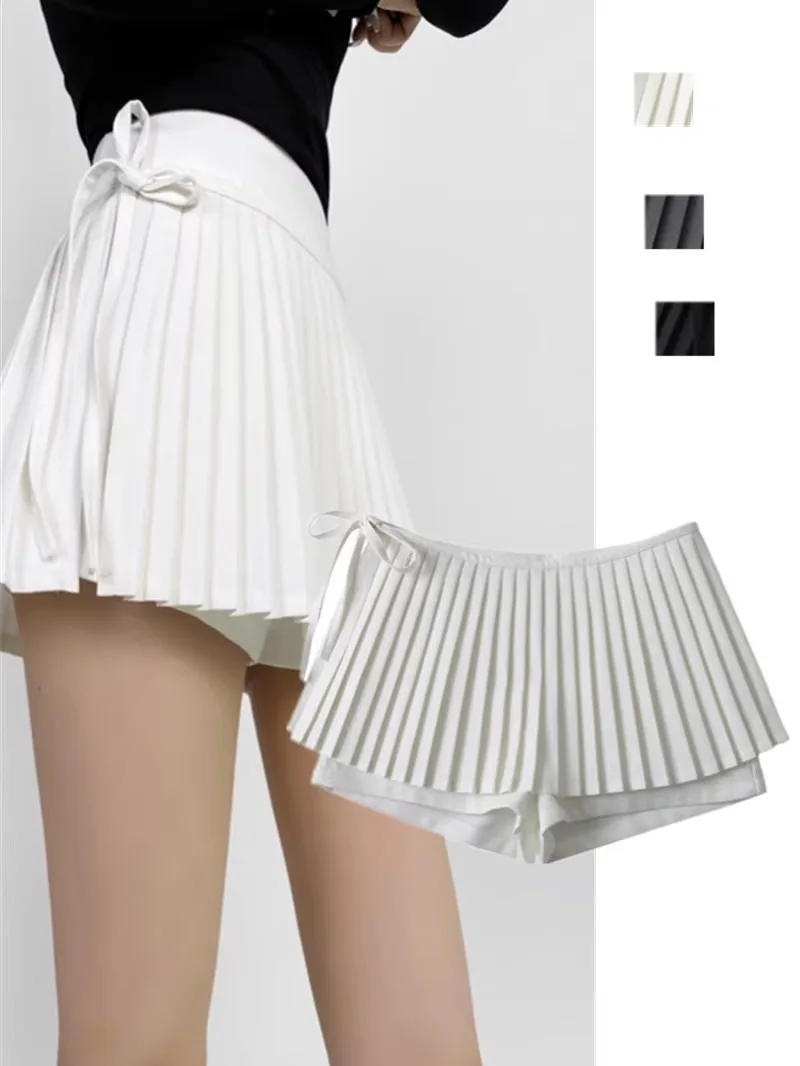 

Новая летняя антилегкая плиссированная юбка с боковым узлом, утягивающая удлиняющая женская юбка трапециевидной формы Pure Desire, брюки