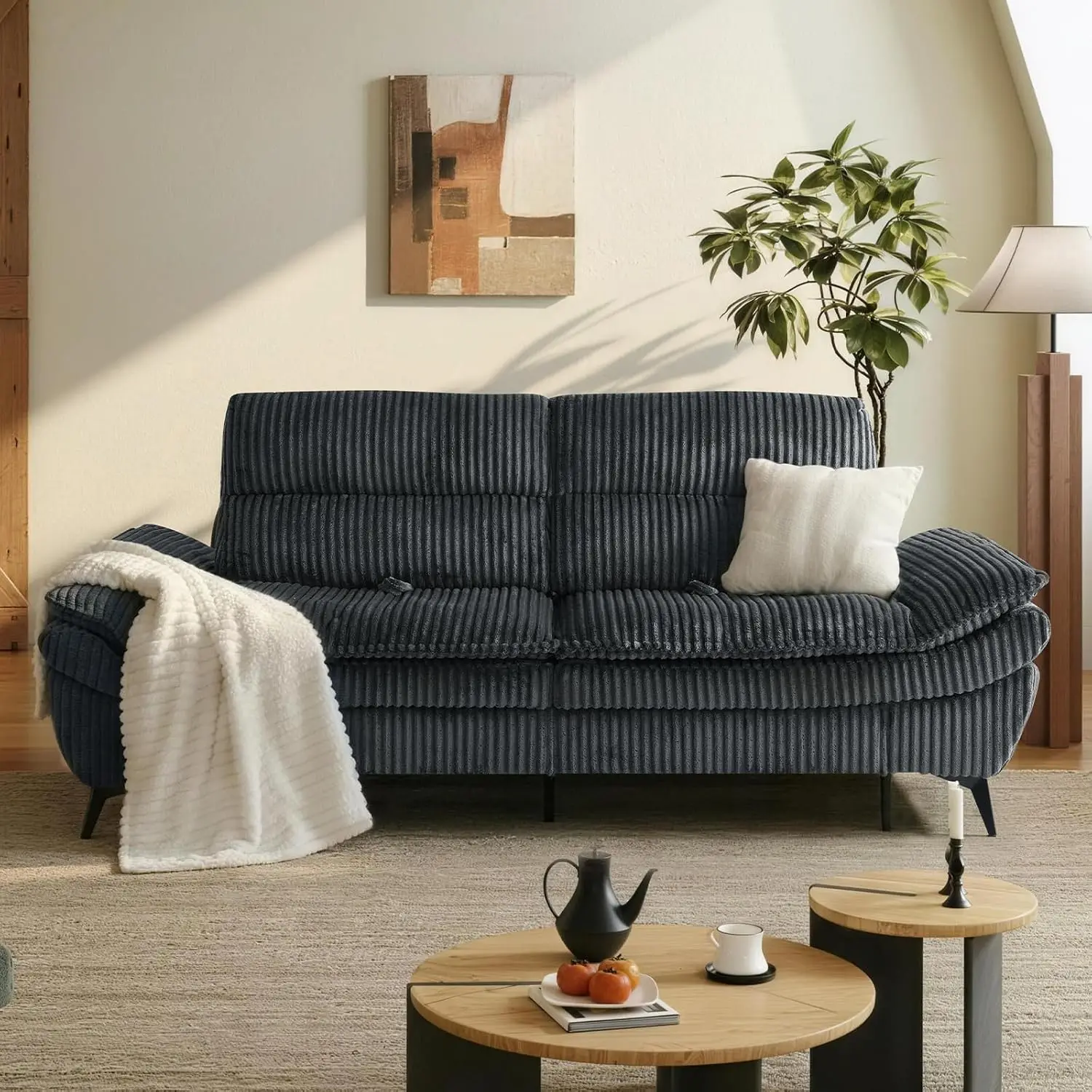 Corduroy Sleeper Sofa, Deep Seat 11