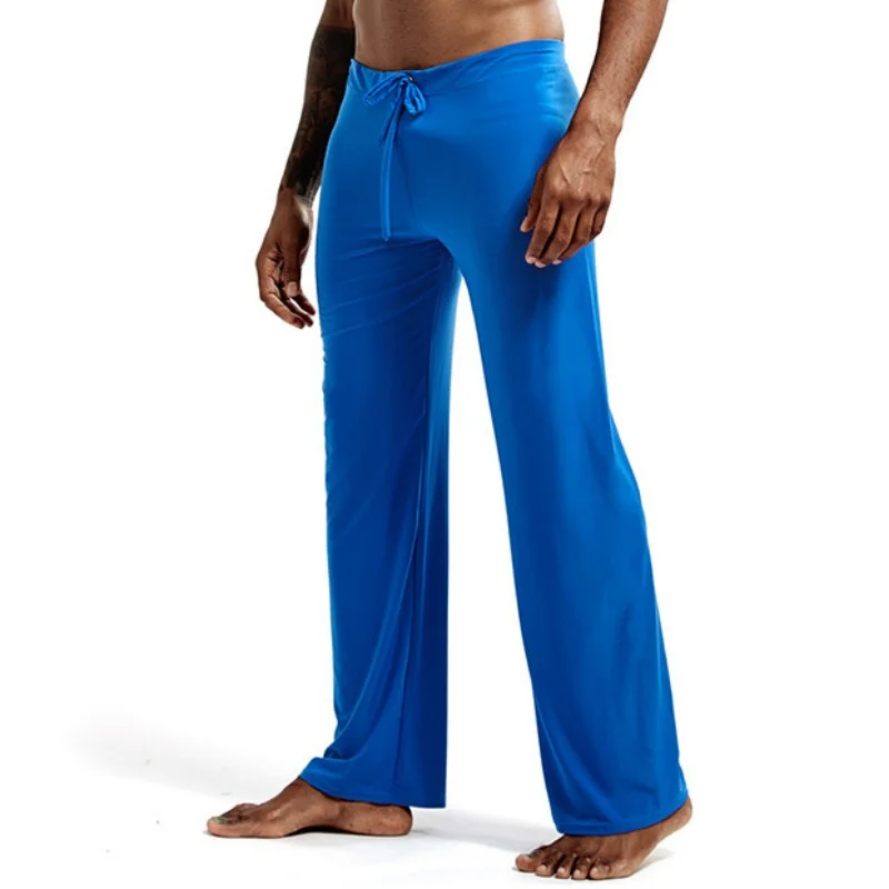 

New Thermal Underwear Men's Sexy Loose Lace-up Trousers Comfortable Home Fitness Yoga Foreign Trade Leisure Wide-leg Pajamas