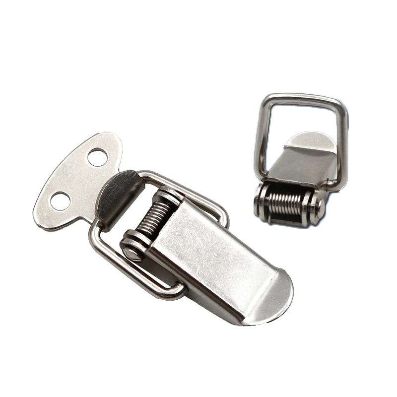 Toggle Hasp Latch Stainless Steel Buckle Lock 107 Iron Spring Duckbill Lock Wooden Box Bag Buckle Industrial Equipment Buckle