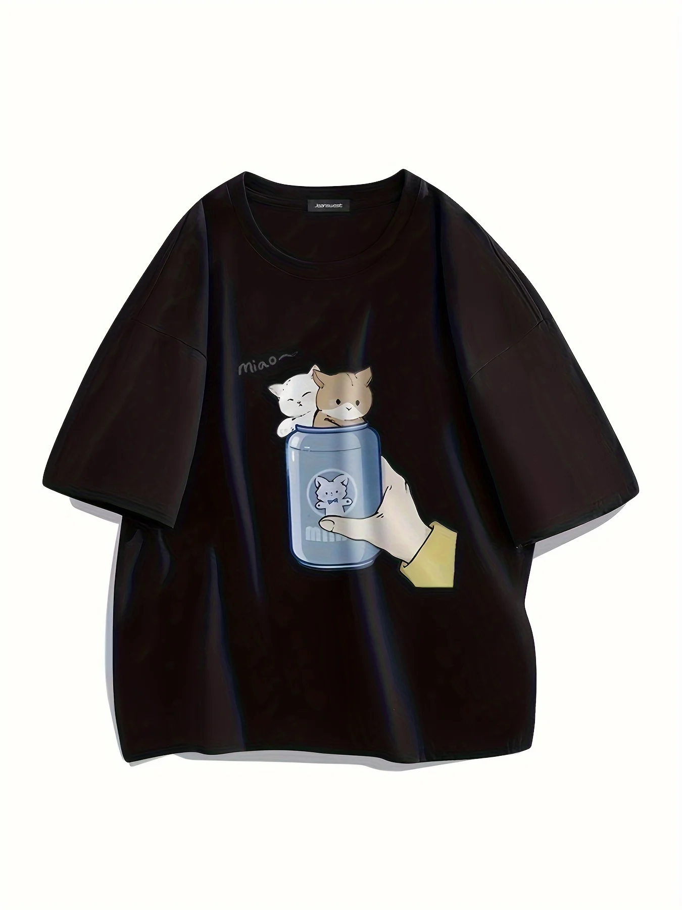 Mens Cats Graphic Print T-shirt - Soft 100% Cotton, Casual Short Sleeve Crew Neck - Trendy Outdoor Tee for Men