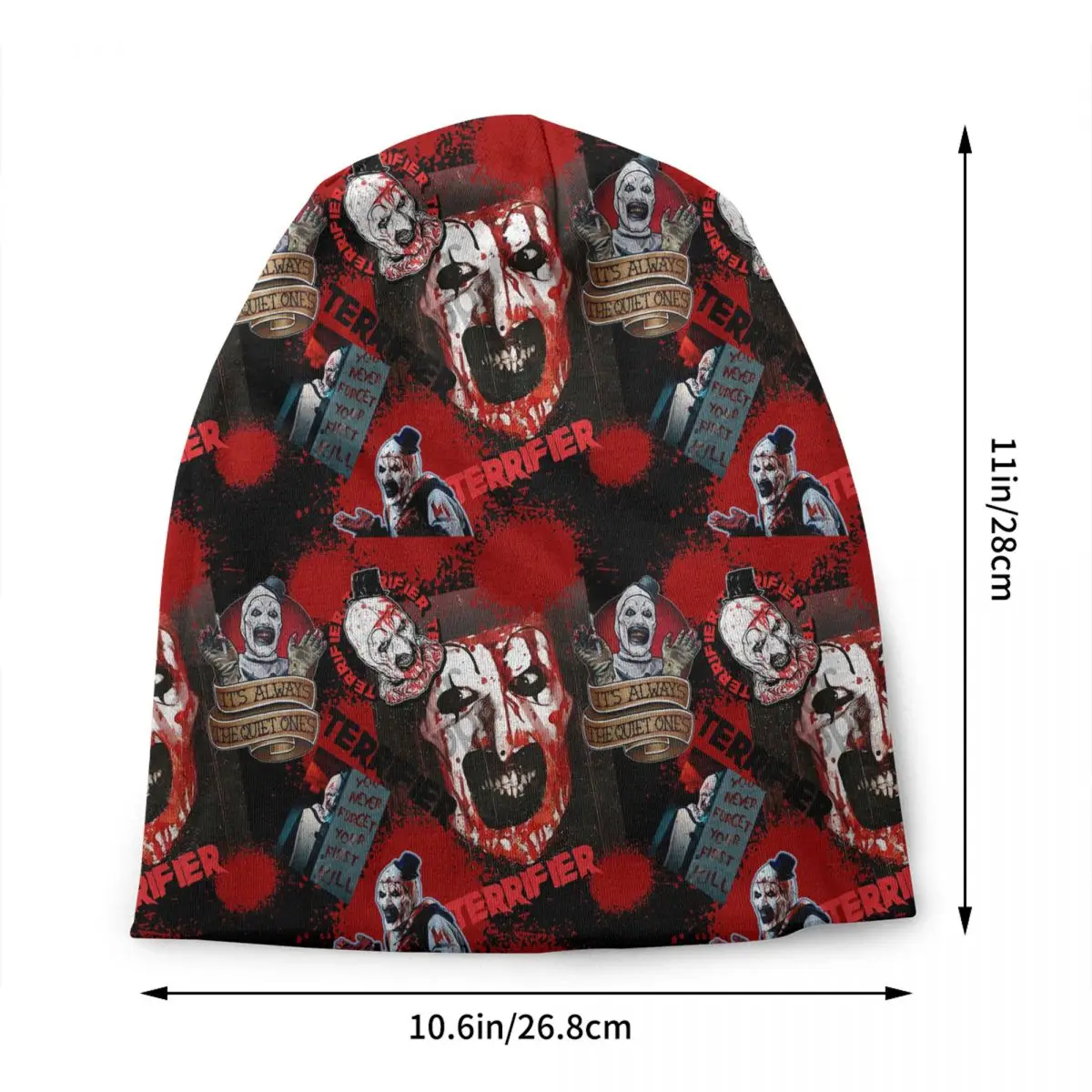 Custom Horror T-Terrifiers Skullies Beanies Caps Winter Warm Knitting Hat Men Women Fashion Adult Bonnet Hats Outdoor Ski Cap