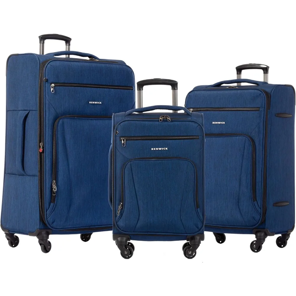 

Renwick 3 Piece Lightweight 4 Wheeled Spinner Carry On and Suitcase Set (Navy)