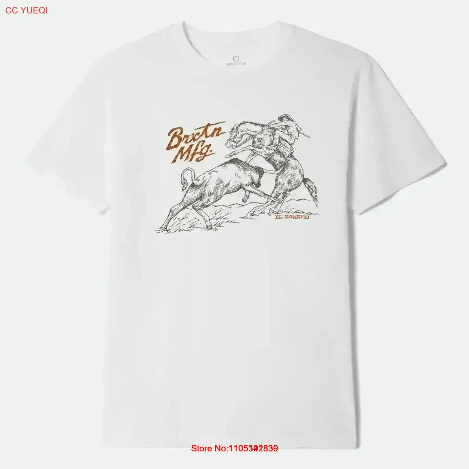 Camiseta Brixton Wellston Talla M Blanca Vintage Lavada Casual con Gráficos Elegante para Hombre Transpirable para Uso Diario