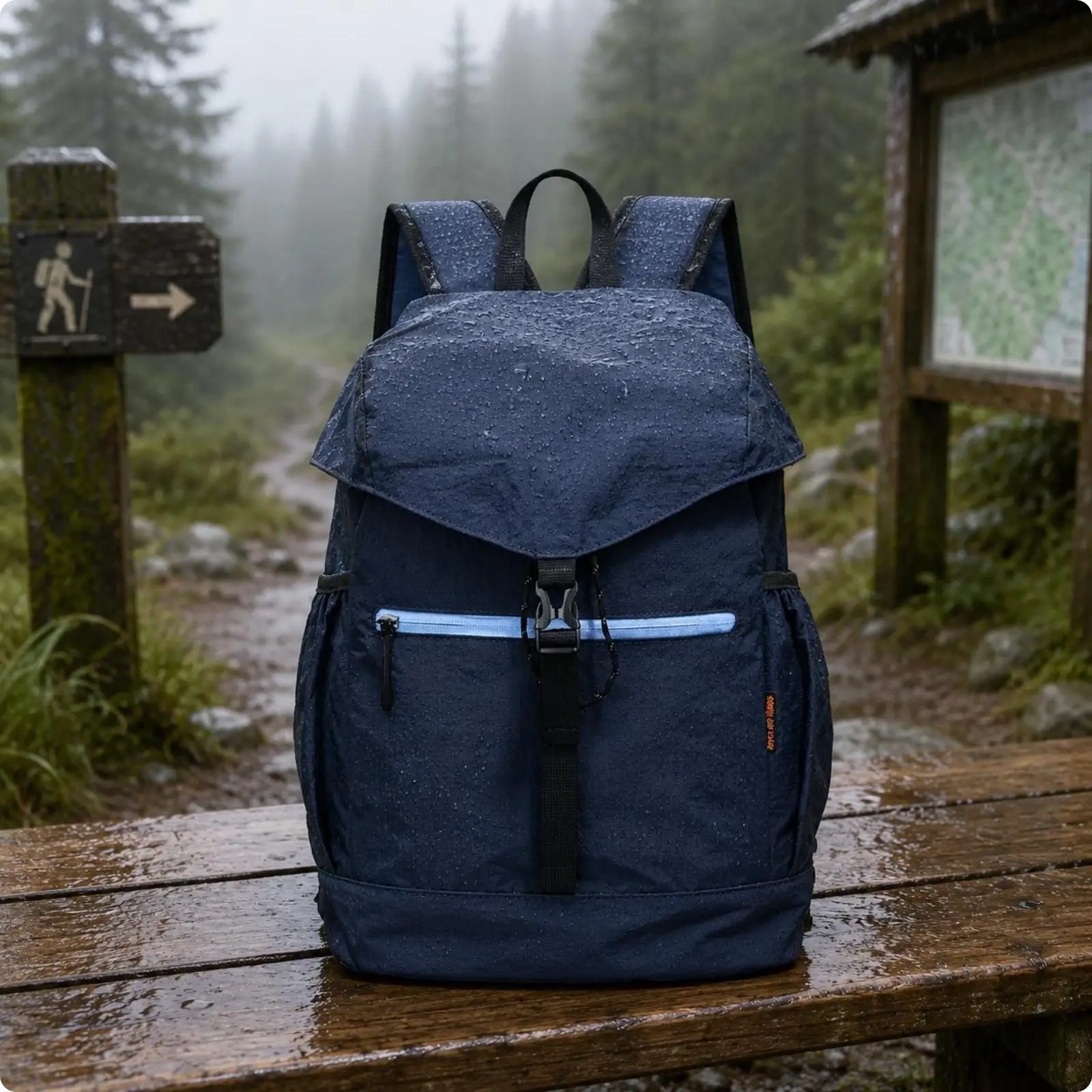 Mochila ligera para senderismo con cierre de solapa y apertura con cordón, ideal para