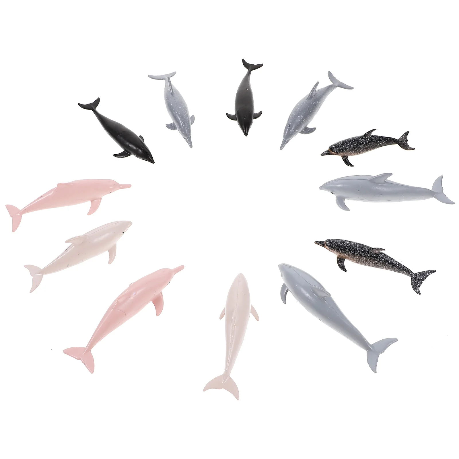 12 Pcs Simulation Dolphin Model Montessori Teaching Aids Marine Animal Decorative Ornaments Animals Mini Figurines Plastic Fake