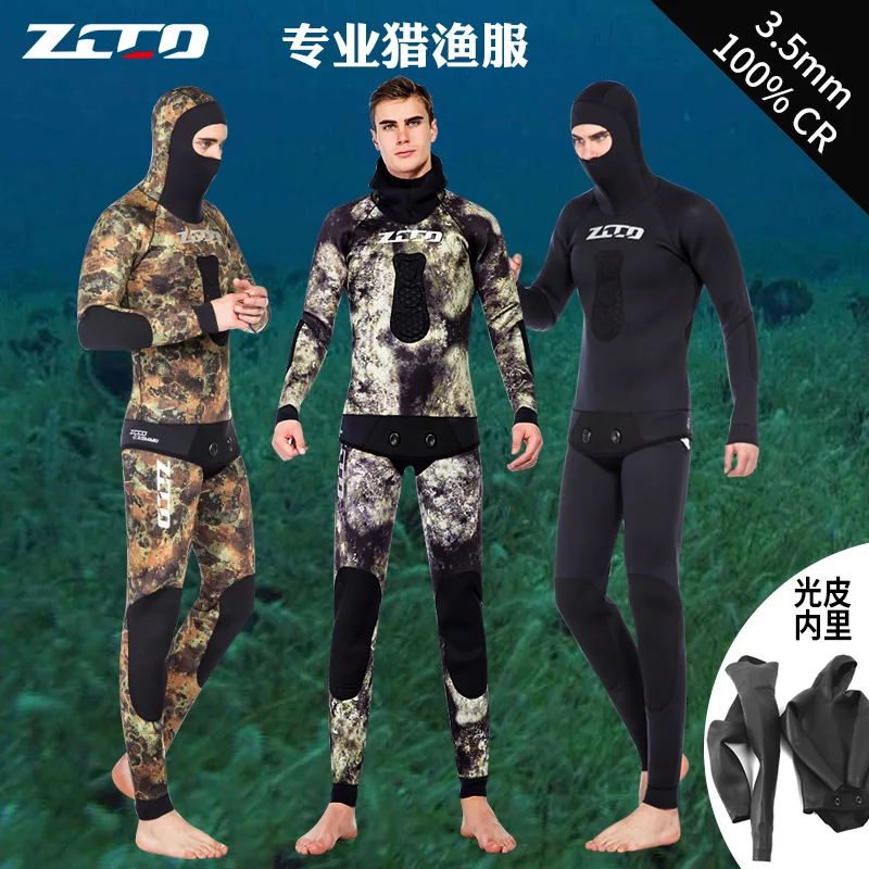 3.5mm Camouflage Fish Hunting Surfing Dive Suit Split Thickened Warm Non-Intake Fish Shooting Wetsuit Wetsuit