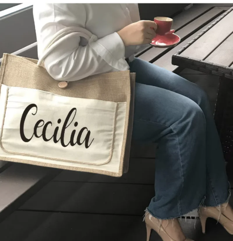 

Personalized Mother's Day Gift Bag Color Black/White Birthday Party Present Tote Bag Custom Your Name Women Shipping Bag