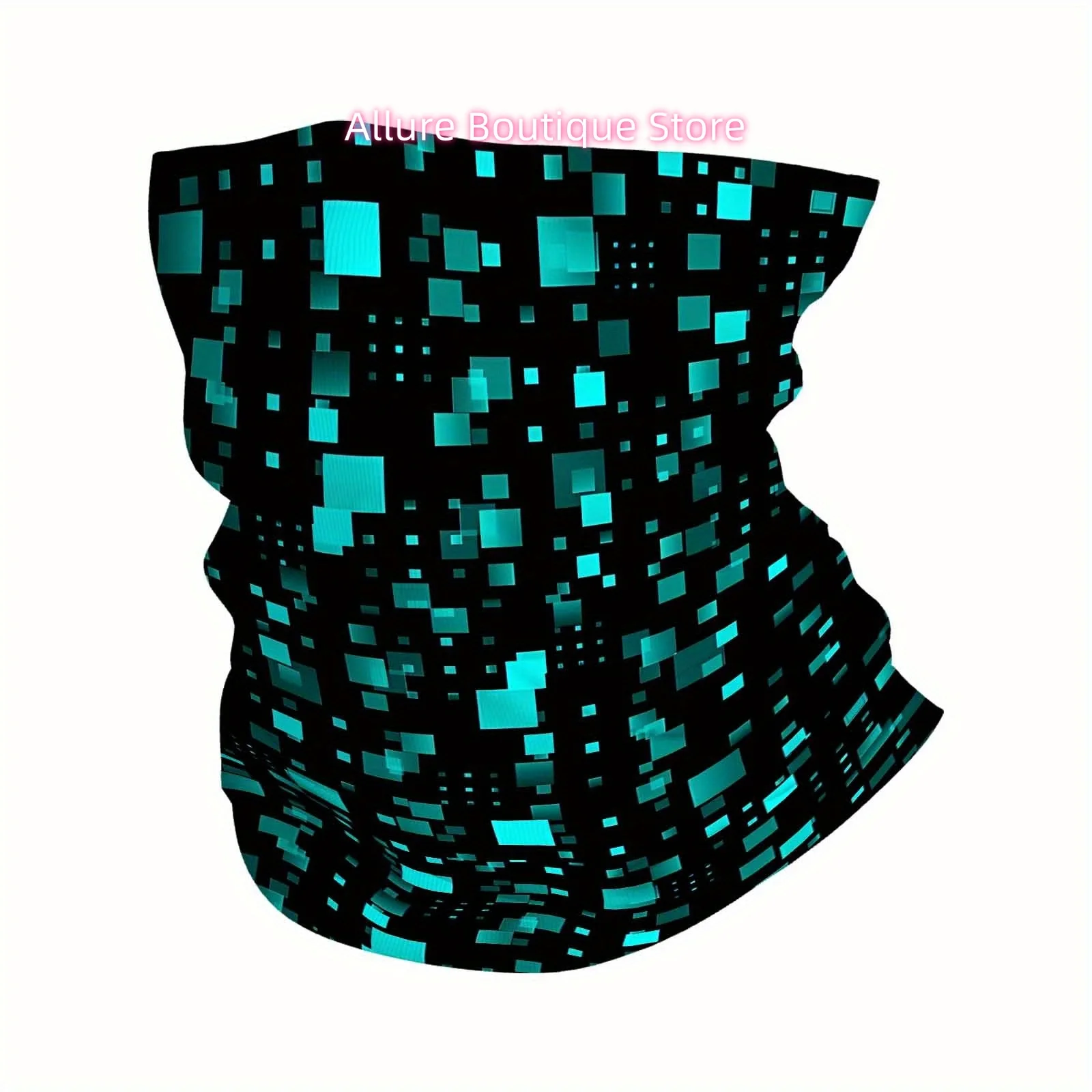 Digital, Pattern, Shades of Blue Multi-Functional Printed Scarf for Men Women Unisex Mask Neck Mask Suitable for Outdoor And Hea