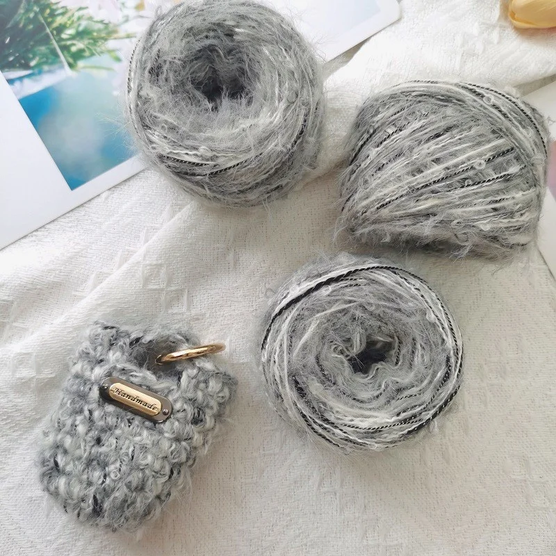 

Пряжа ручной работы для вязания крючком и спицами, серия «Сине-серый», для шарфов и шапок, осенне-зимние модные аксессуары, товары для рукоделия