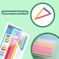 40pcs Magnetic Geometry Strips for Creating Squares Triangles Parallelograms STEM Learning Supplies