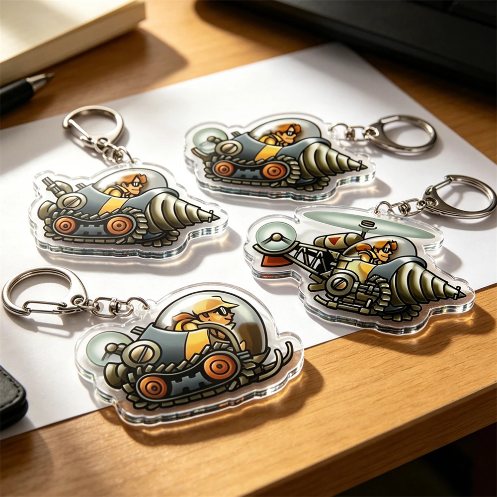 Video Game Metal Slug Keychains for Accessories Bag Marco Rossi Fio Germi Eri Kasamoto Keyrings Jewelry Fans Gamers Gaming Gifts