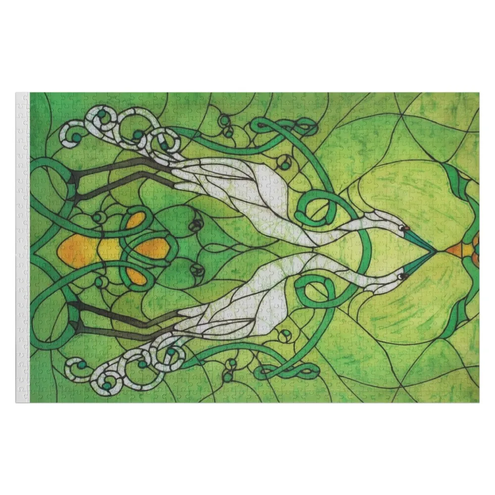 

Пазл-головоломка Waterbirds Batik, персонализированный деревянный декор для детской комнаты, картины, подарок на заказ для ребенка, пазл для детей