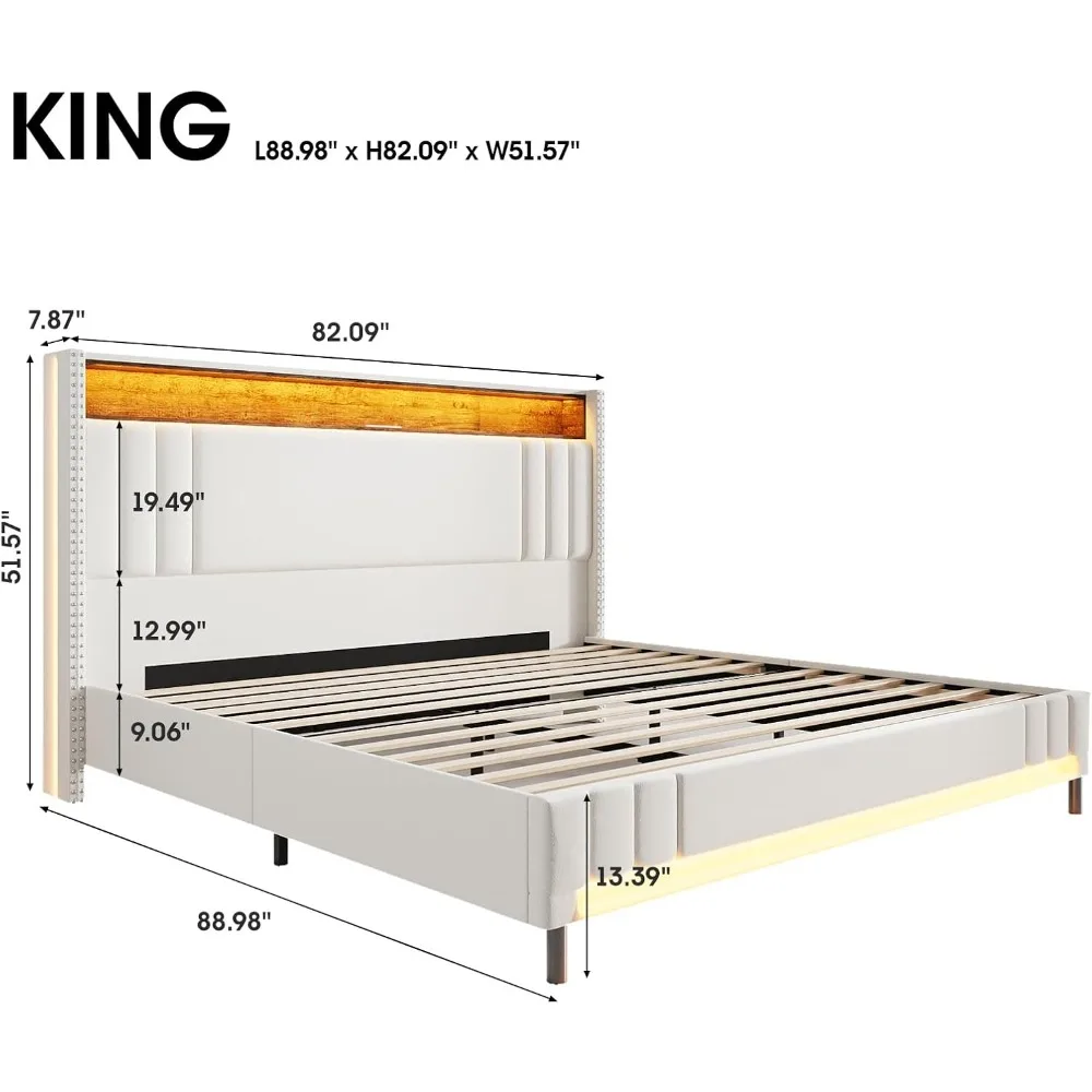 King Size Bed Frame with 51.6