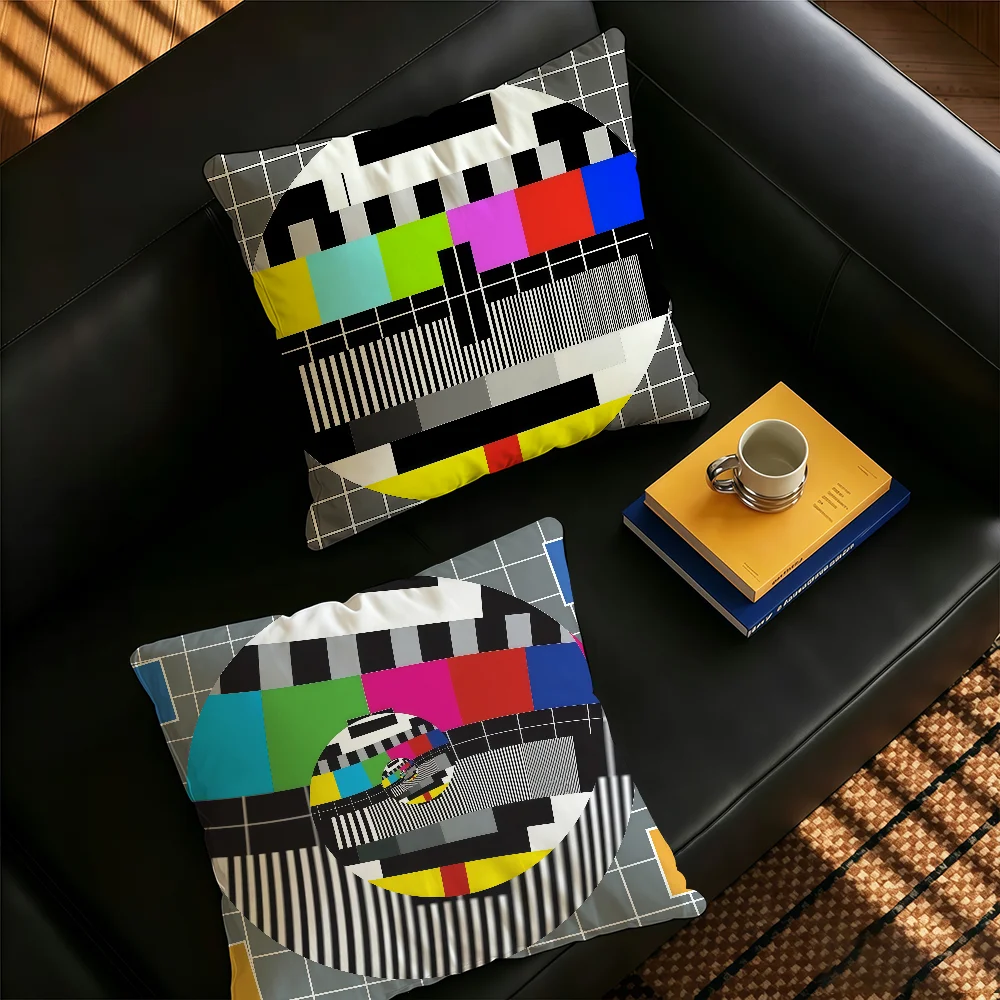 TV No Signal cushion cover Anti-dustmite Sofa Cushion Decorative Office Cover Lounge Area Indoor & Outdoor Use