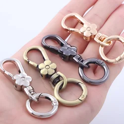 2pcs Metal Folwer Keychain Key Clips Key Ring Key Chain Rings Keyring for Home Car Key Organizer