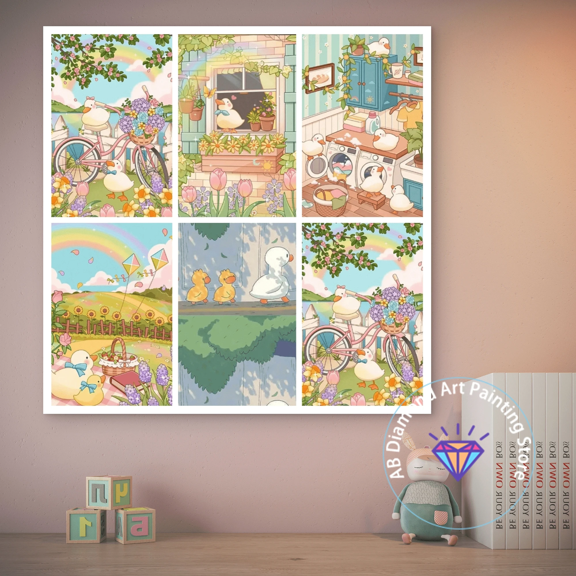 

Cartoon Cute Duckling Anime AB Diamond Painting Kit 5D DIY Embroidery Cross Stitch Handmade Art Gift Crafts Home Decor Gift