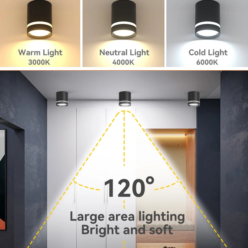 Dimmable Cylinder LED Downlights 5W-18W LED Ceiling Downlight AC85~265V LED Background Lamps Indoor Lighting